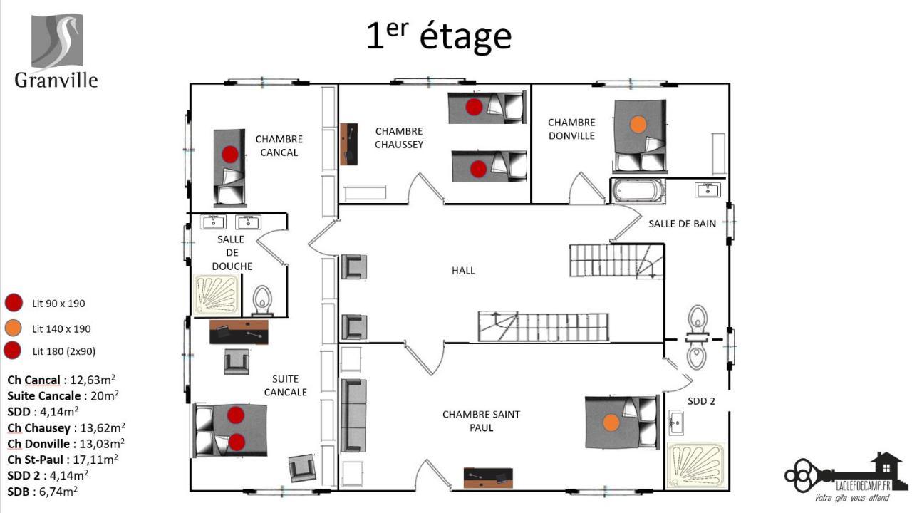 Les Roches Grises, Luxueuse Villa Face Mer, 4Etoiles, Spa Et Jardin Panoramique, Societe La Clef Decamp Granville Eksteriør billede