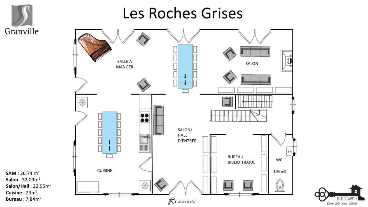 Les Roches Grises, Luxueuse Villa Face Mer, 4Etoiles, Spa Et Jardin Panoramique, Societe La Clef Decamp Granville Eksteriør billede